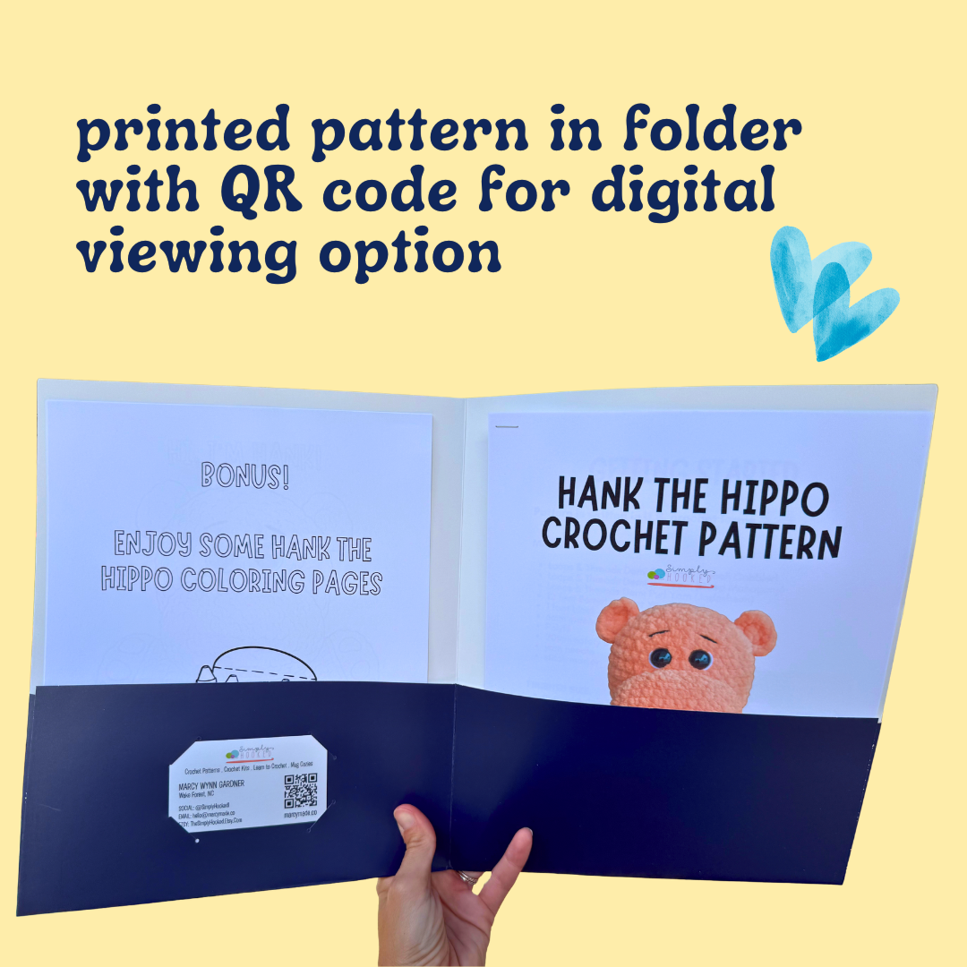 Hank the Hippo Crochet Kit & Children's Book Bundle