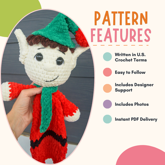 Christmas Crochet Pattern PDF: Elf Snuggler