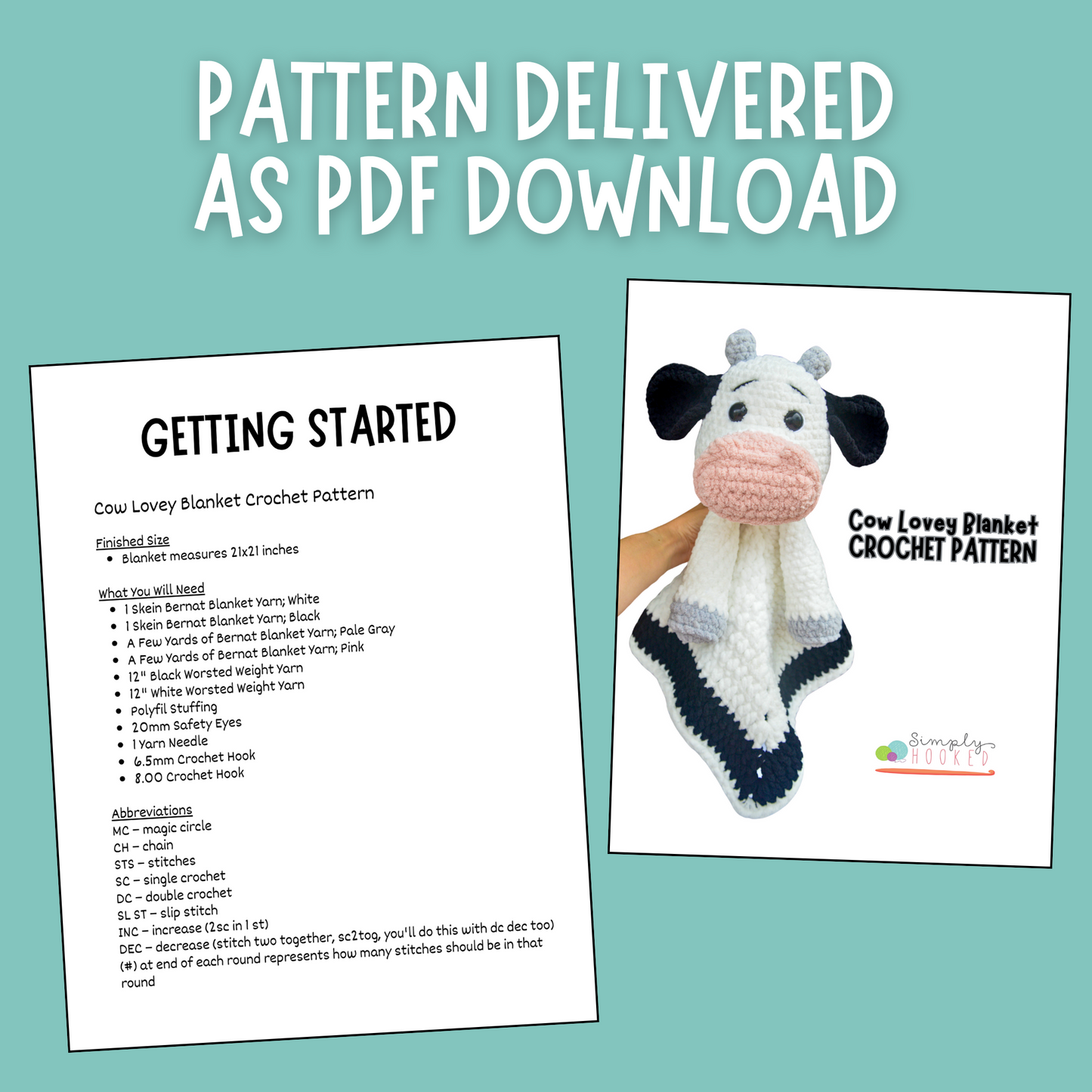 Cow Blanket Crochet Pattern