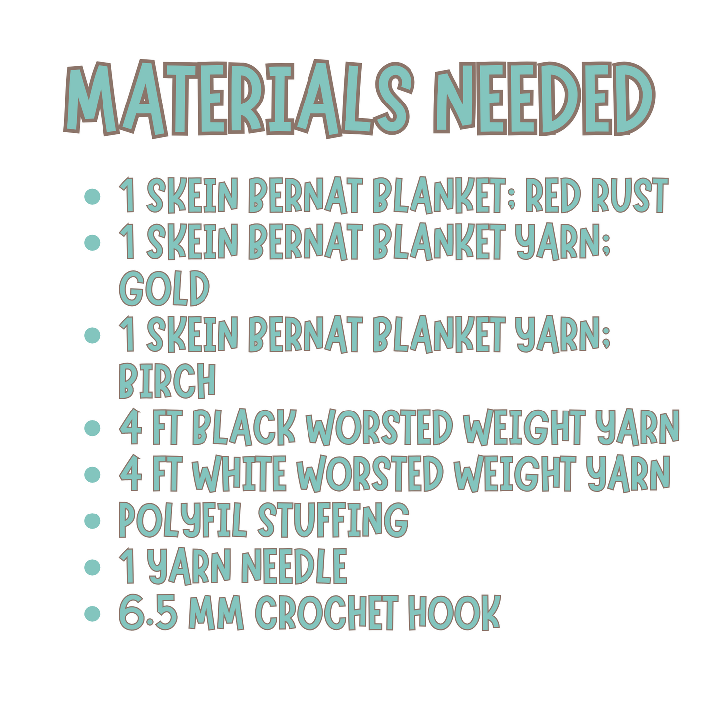 Crochet Horse materials