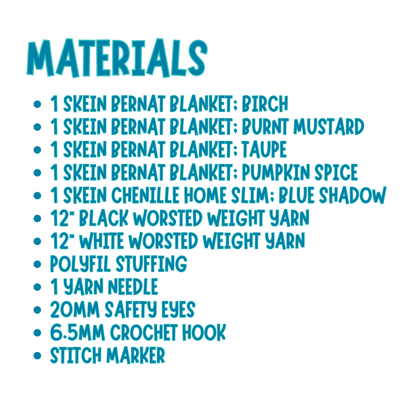 Crochet Scarecrow materias list