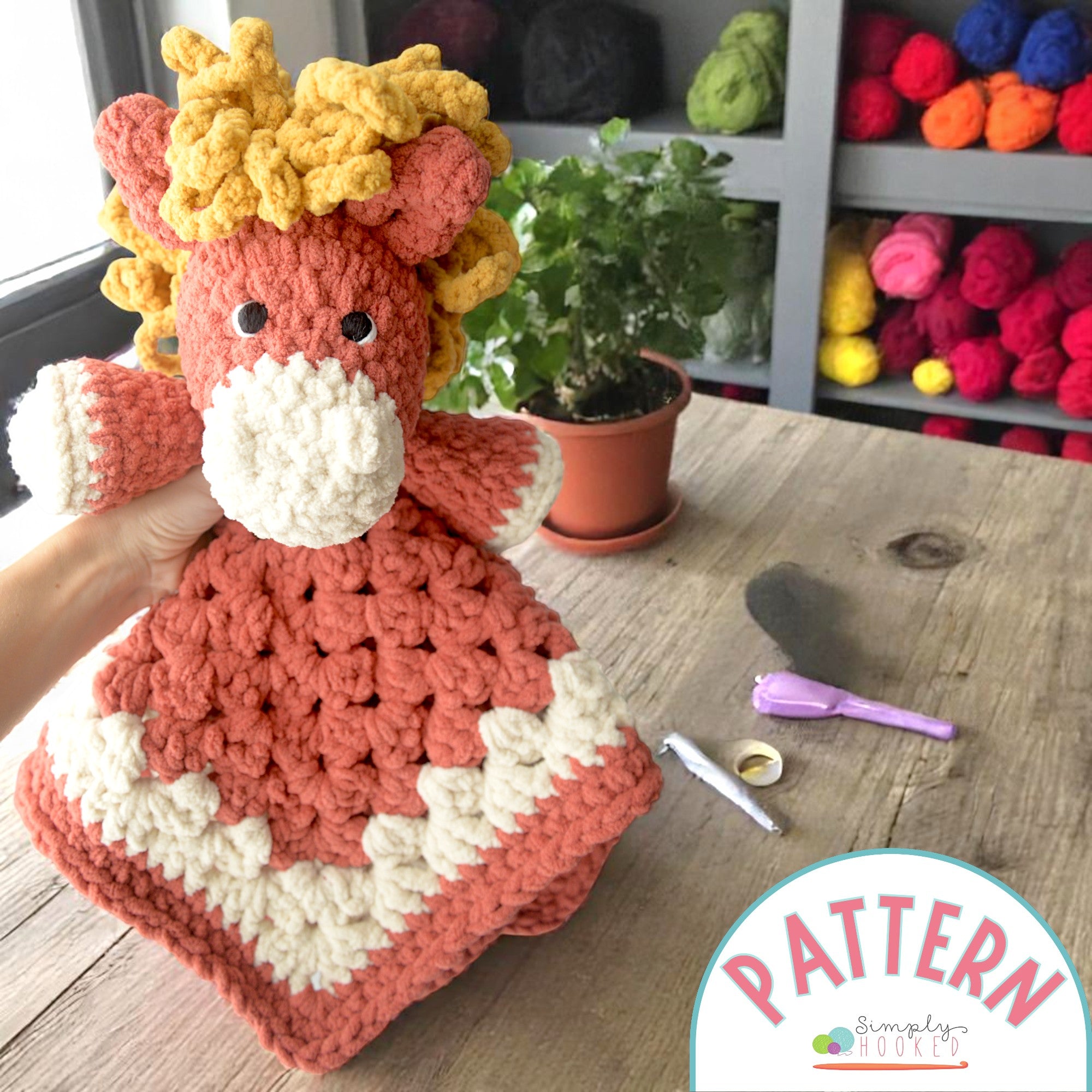 Horse Lovey Crochet Pattern – Easy Baby Blanket PDF with Granny