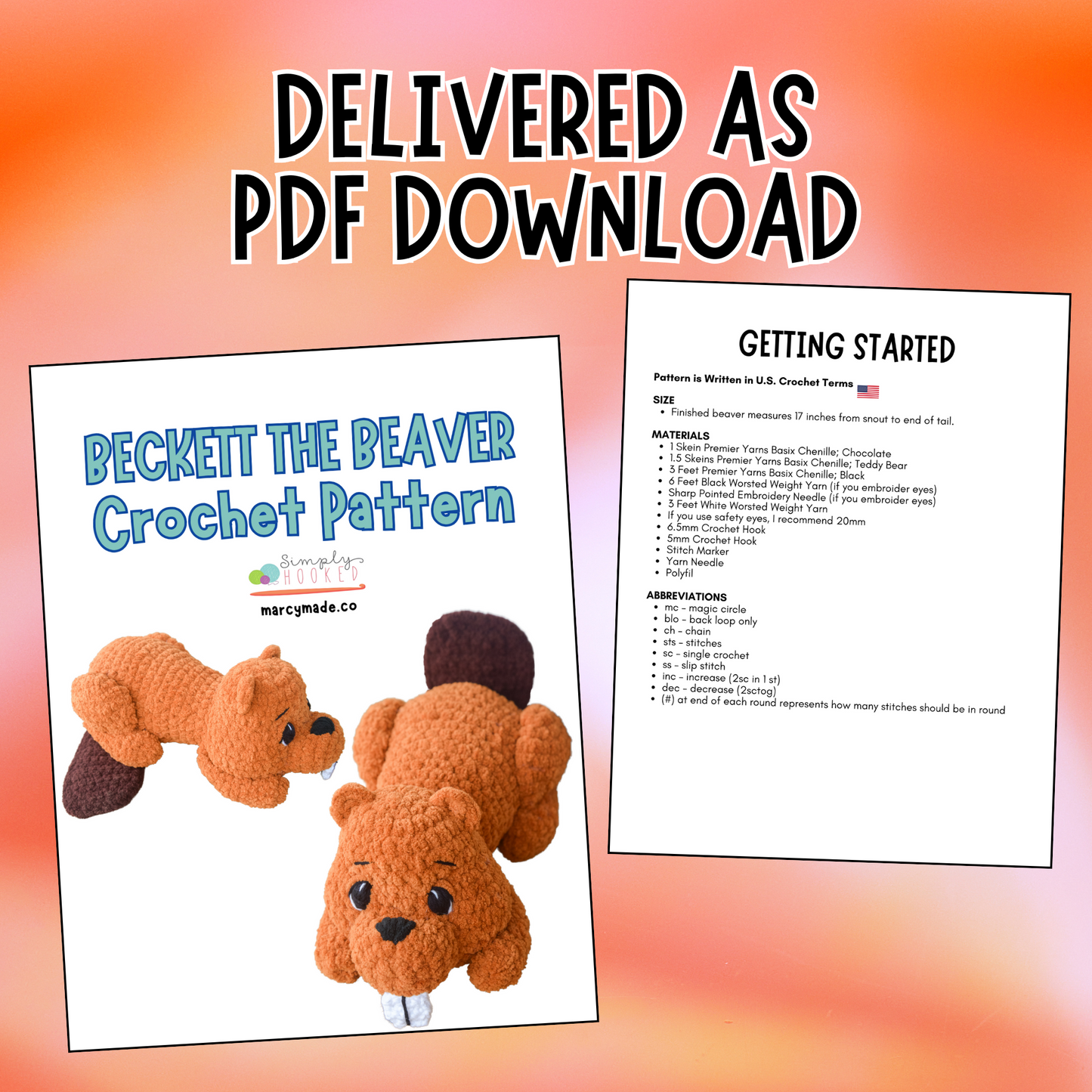 crochet beaver
