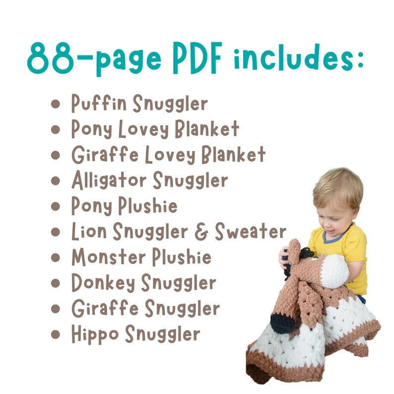 10 Patterns Bundle - Amigurumi Snugglers and Lovey Blankets