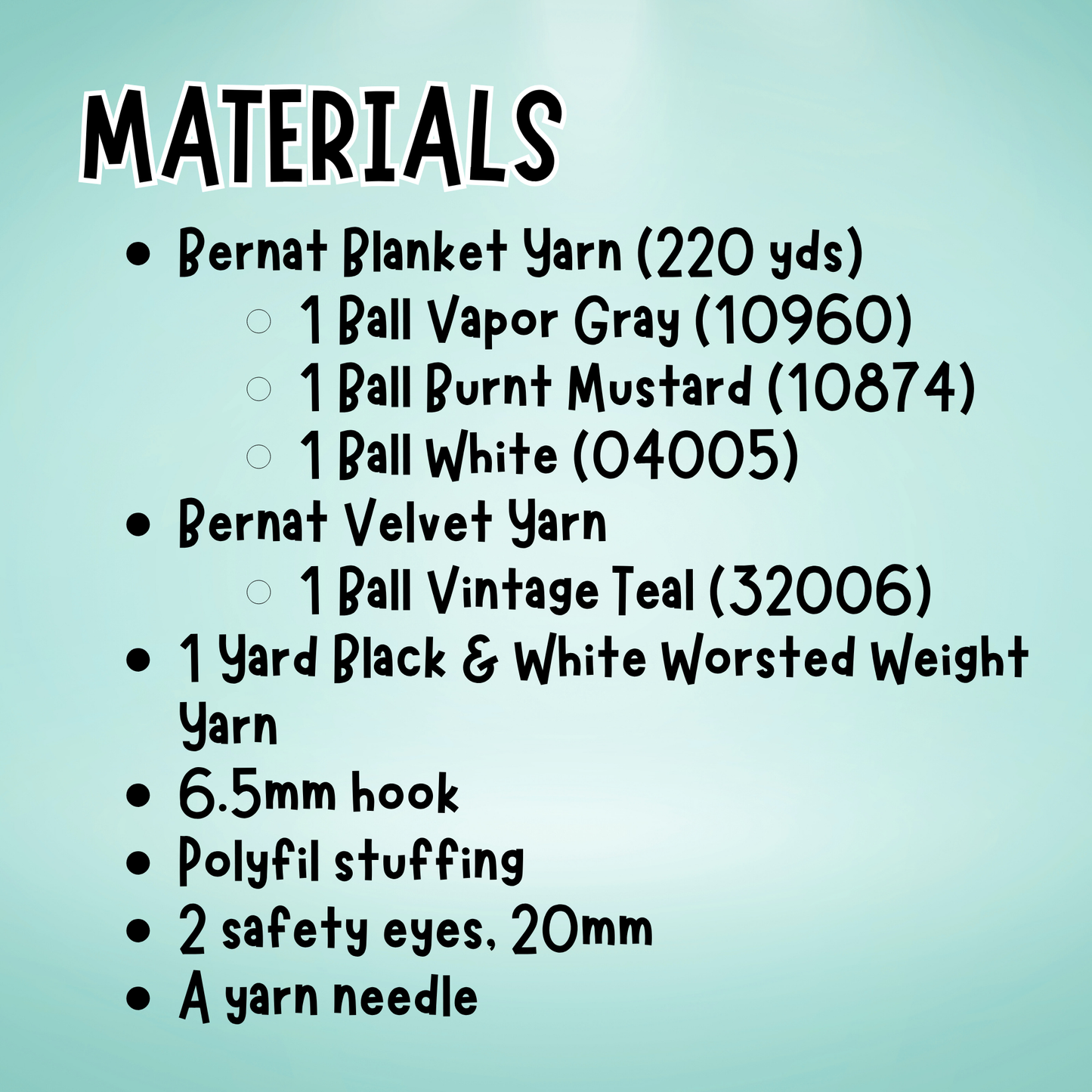 materials list