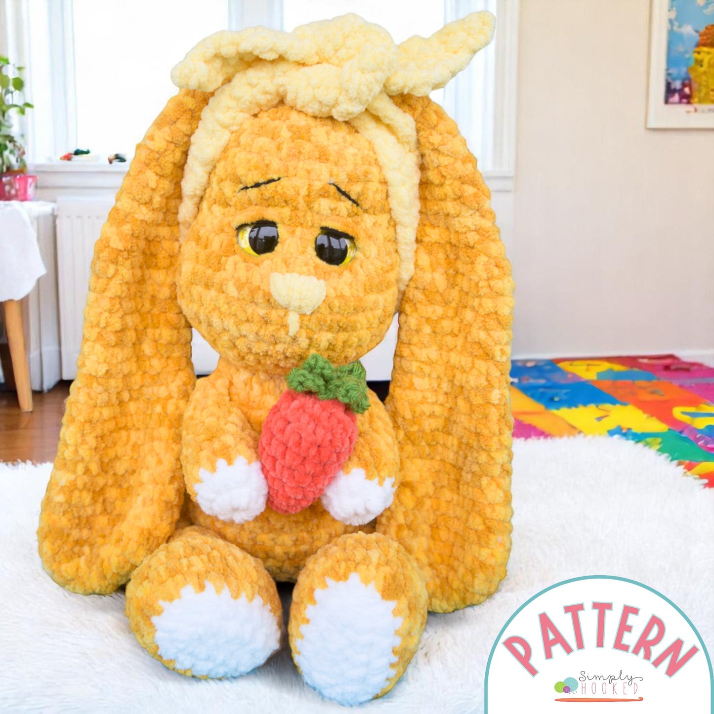 yellow crochet easter bunny
