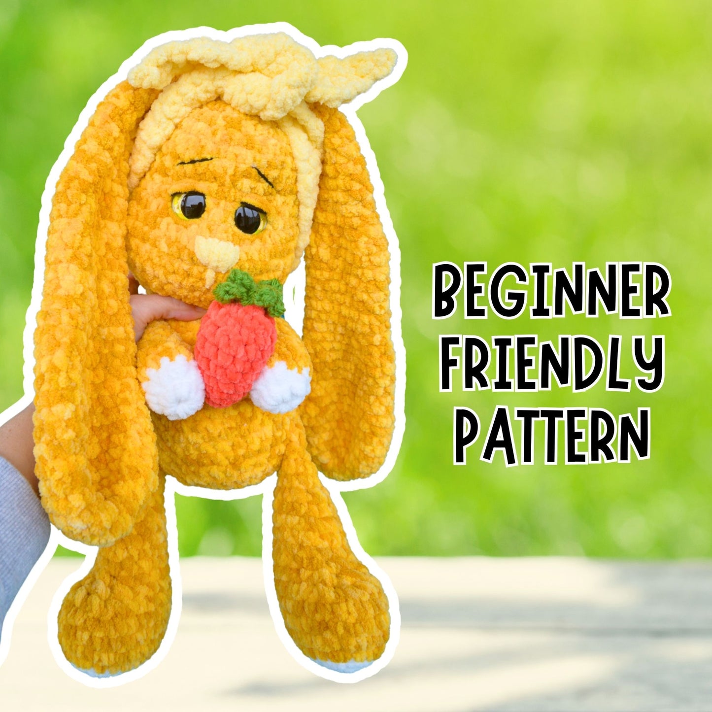 yellow crochet easter bunny