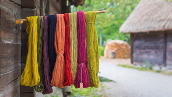 yarn hanging to dry