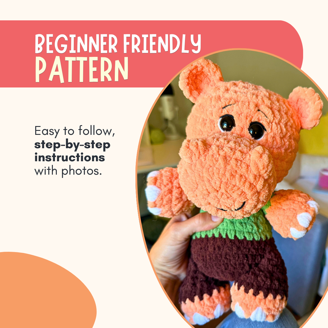 Hank the Hippo Crochet Kit & Children's Book Bundle