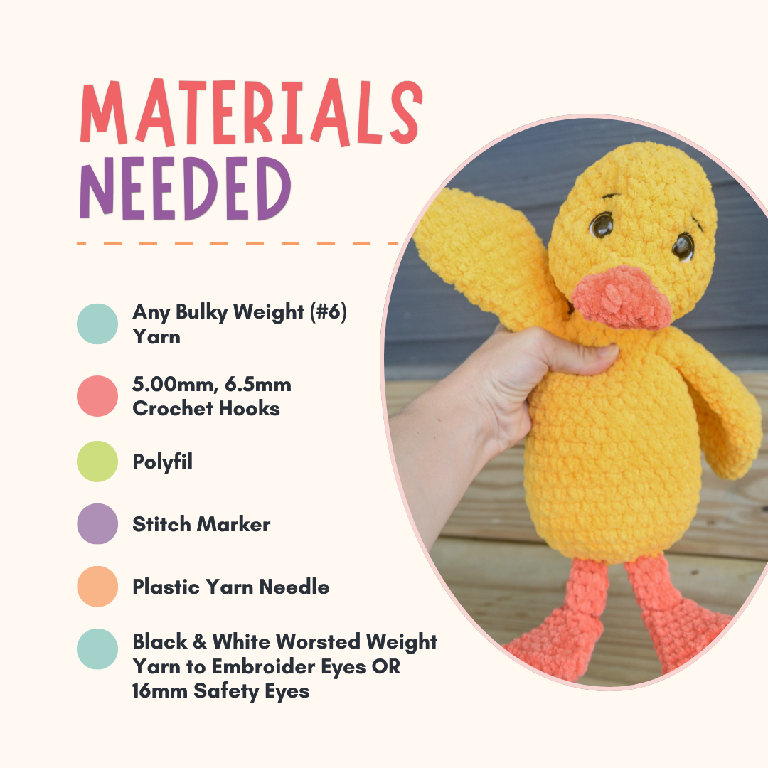 Duck Stuffed Animal Crochet Pattern PDF