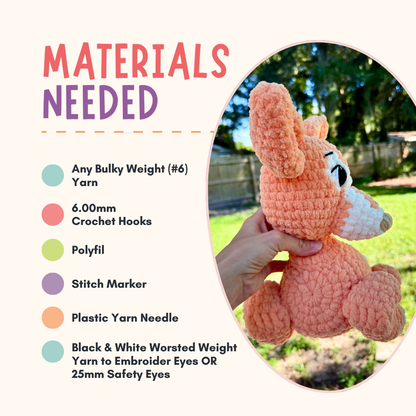 Deer Crochet Pattern PDF (With Reindeer Mod)