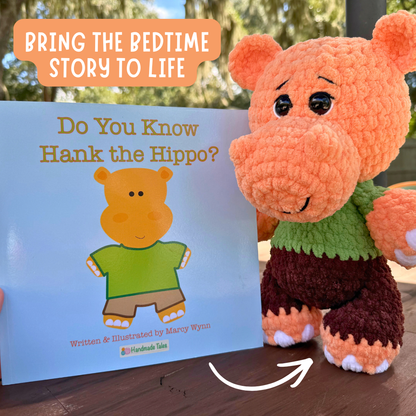 Hank the Hippo Crochet Kit & Children's Book Bundle