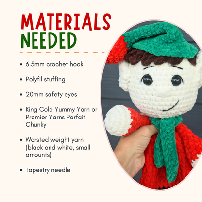 Christmas Crochet Pattern PDF: Elf Snuggler