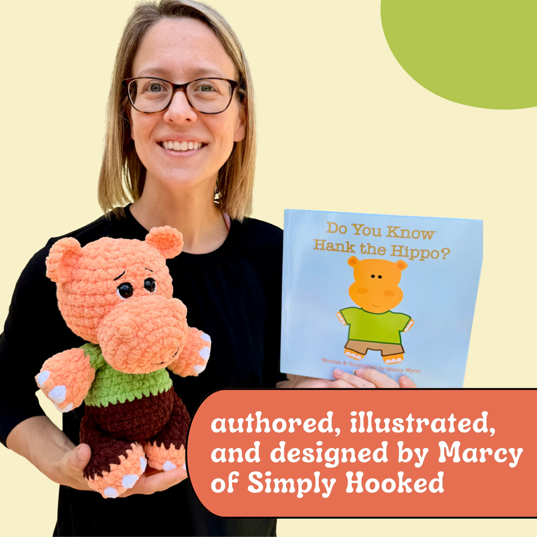 Hank the Hippo Crochet Kit & Children's Book Bundle
