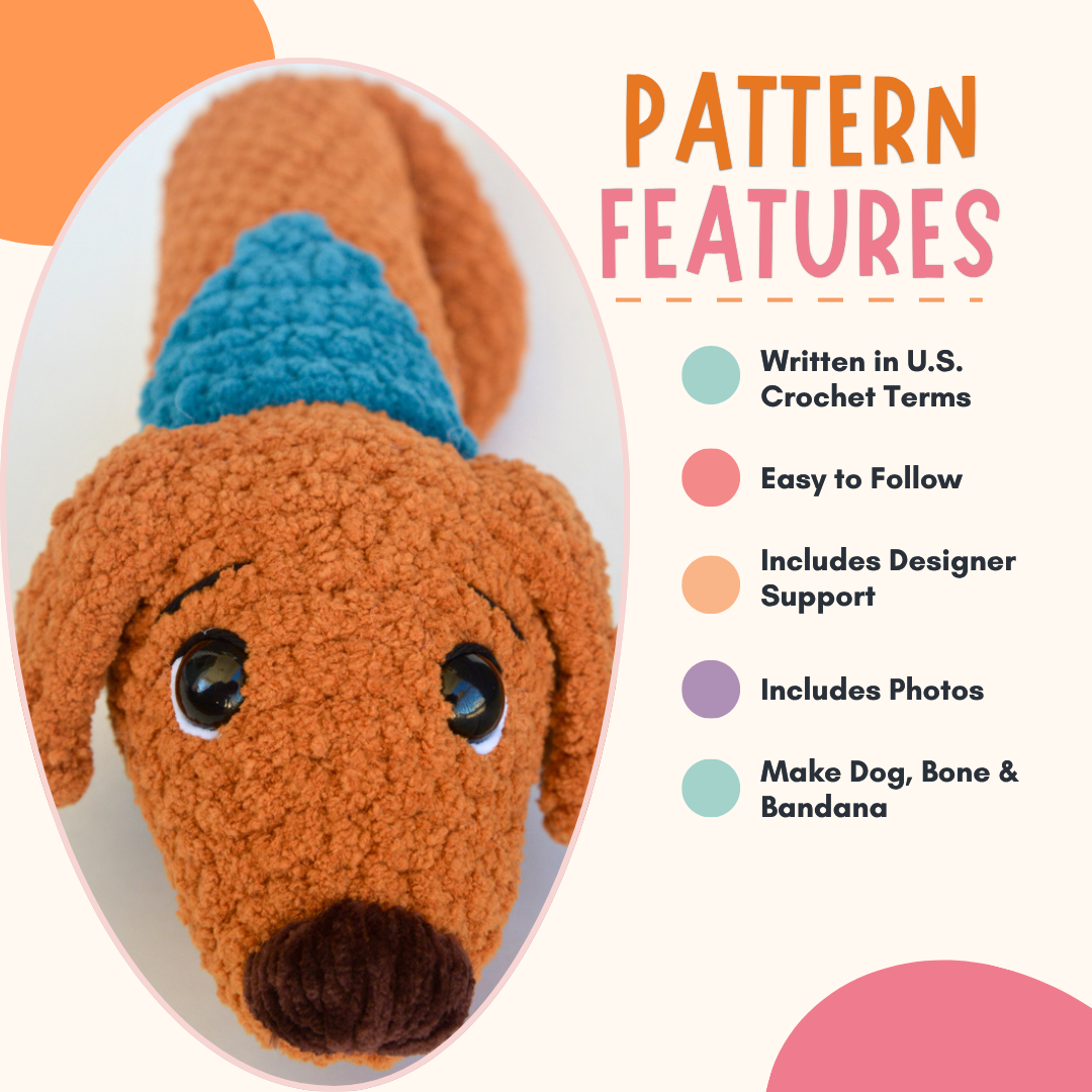 Dachshund Dog Crochet Pattern PDF