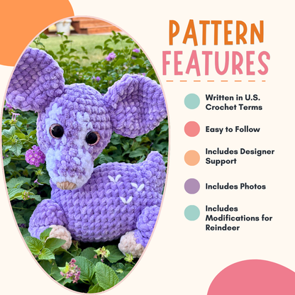 Deer Crochet Pattern PDF (With Reindeer Mod)