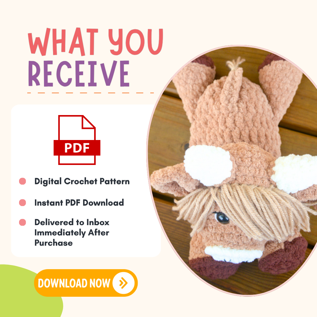 Highland Cow Crochet Pattern PDF
