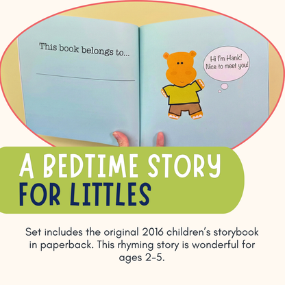 Hank the Hippo Crochet Kit & Children's Book Bundle