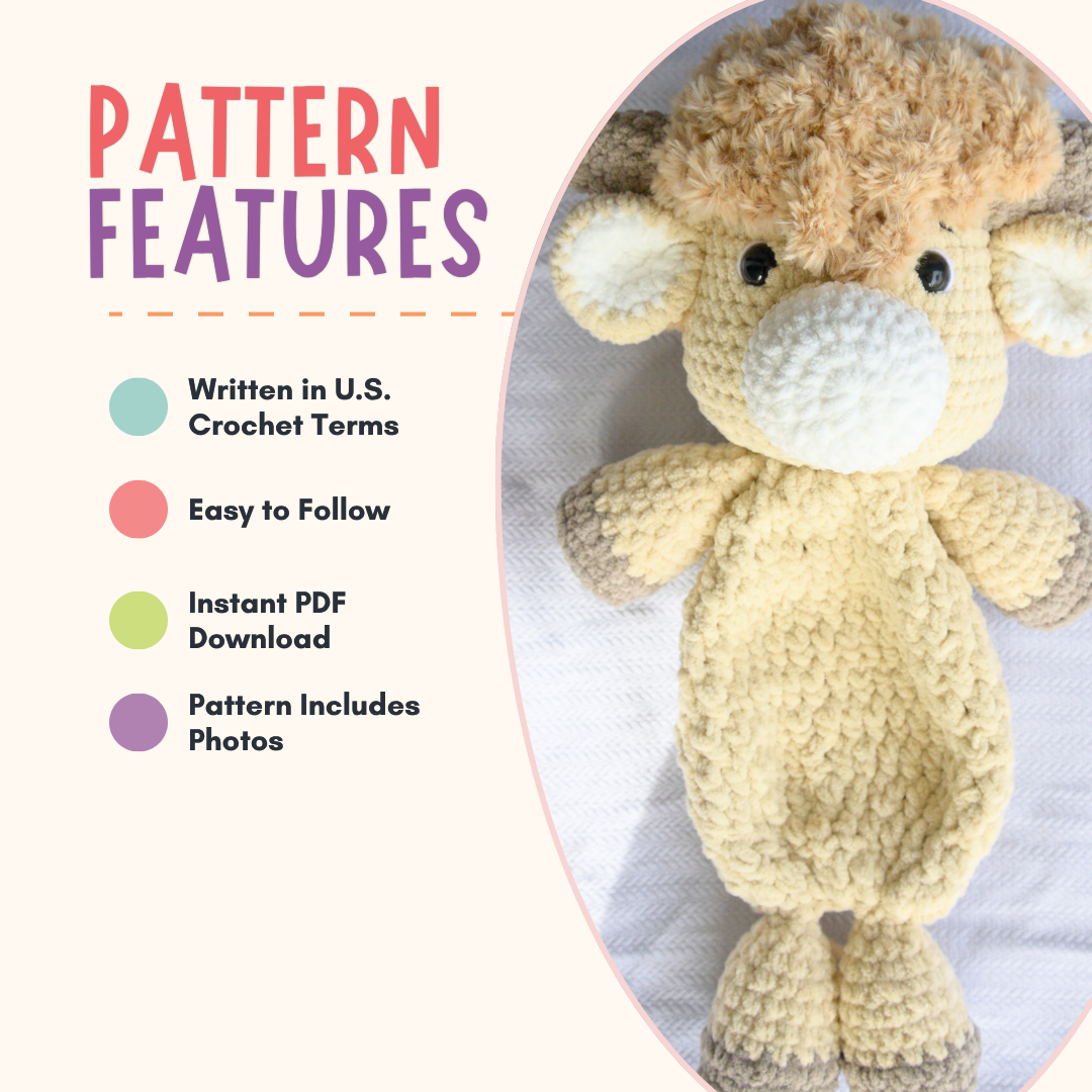 Highland Cow Crochet Pattern PDF