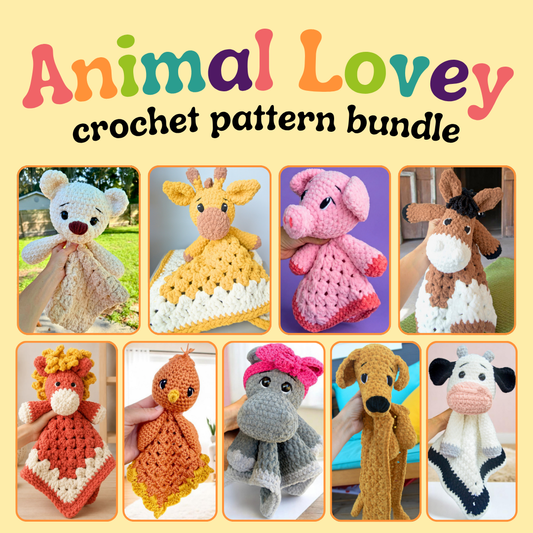 9 Animal Lovey Crochet Pattern Bundle
