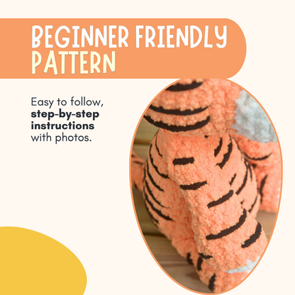 Crochet Tiger Plushie Pattern PDF