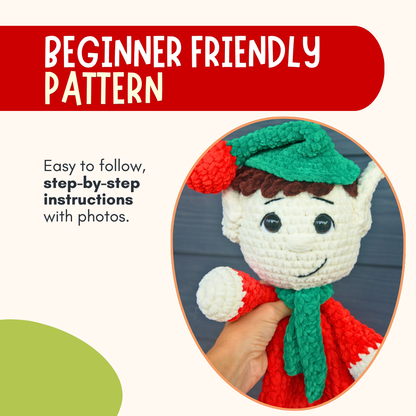 Christmas Crochet Pattern PDF: Elf Snuggler