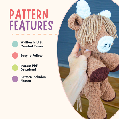 Highland Cow Crochet Pattern PDF