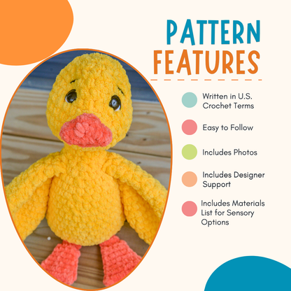 Duck Stuffed Animal Crochet Pattern PDF