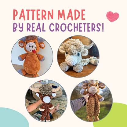 Highland Cow Crochet Pattern PDF
