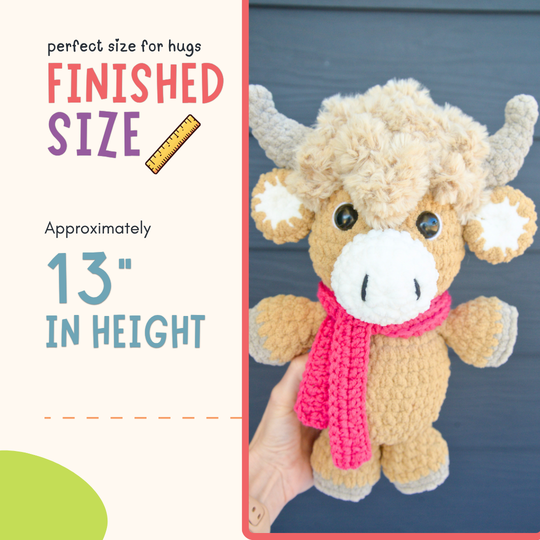 Highland Cow Crochet Pattern PDF