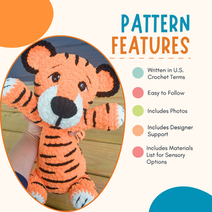 Crochet Tiger Plushie Pattern PDF