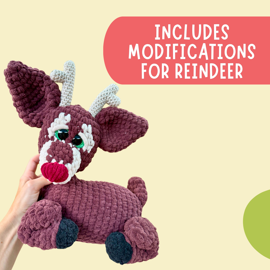 Deer Crochet Pattern PDF (With Reindeer Mod)