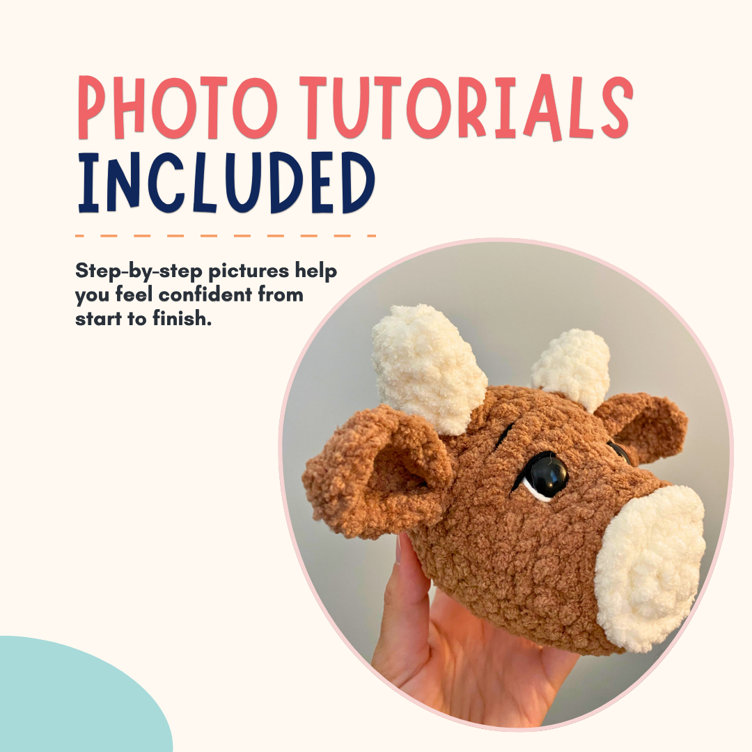 Highland Cow Crochet Pattern PDF