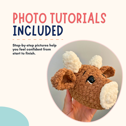 Highland Cow Crochet Pattern PDF