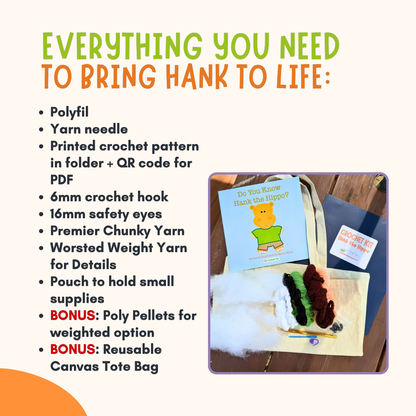 Hank the Hippo Crochet Kit & Children's Book Bundle