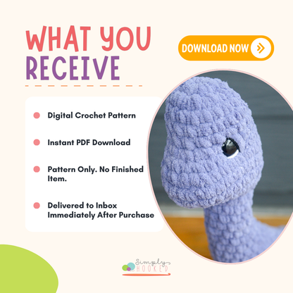 Dinosaur Crochet Pattern PDF | Brontosaurus