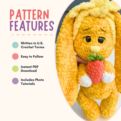 Crochet Bunny Pattern With Long Ears PDF