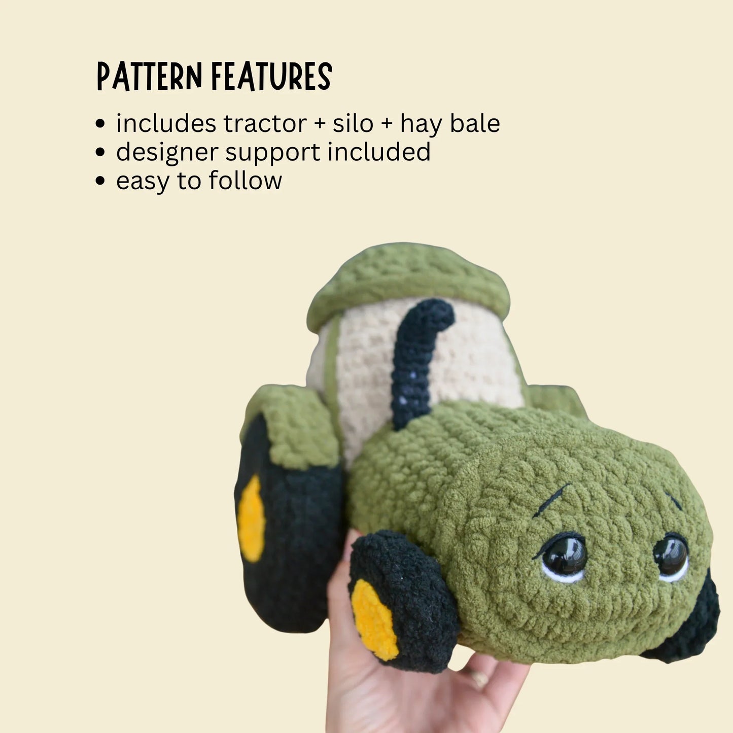 Farm Crochet Pattern Bundle | Tractor, Silo, Hay Bale