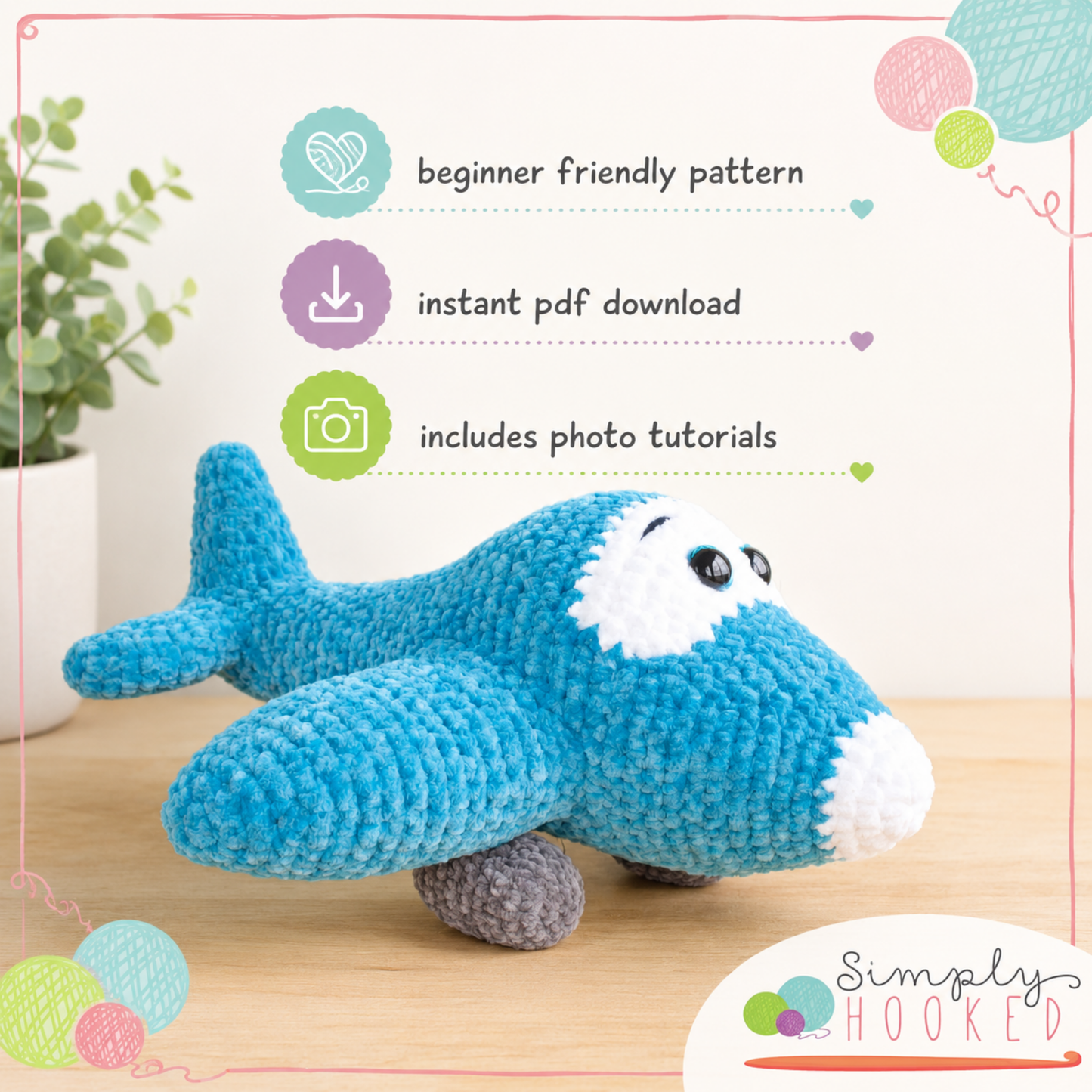 Crochet Airplane Pattern PDF