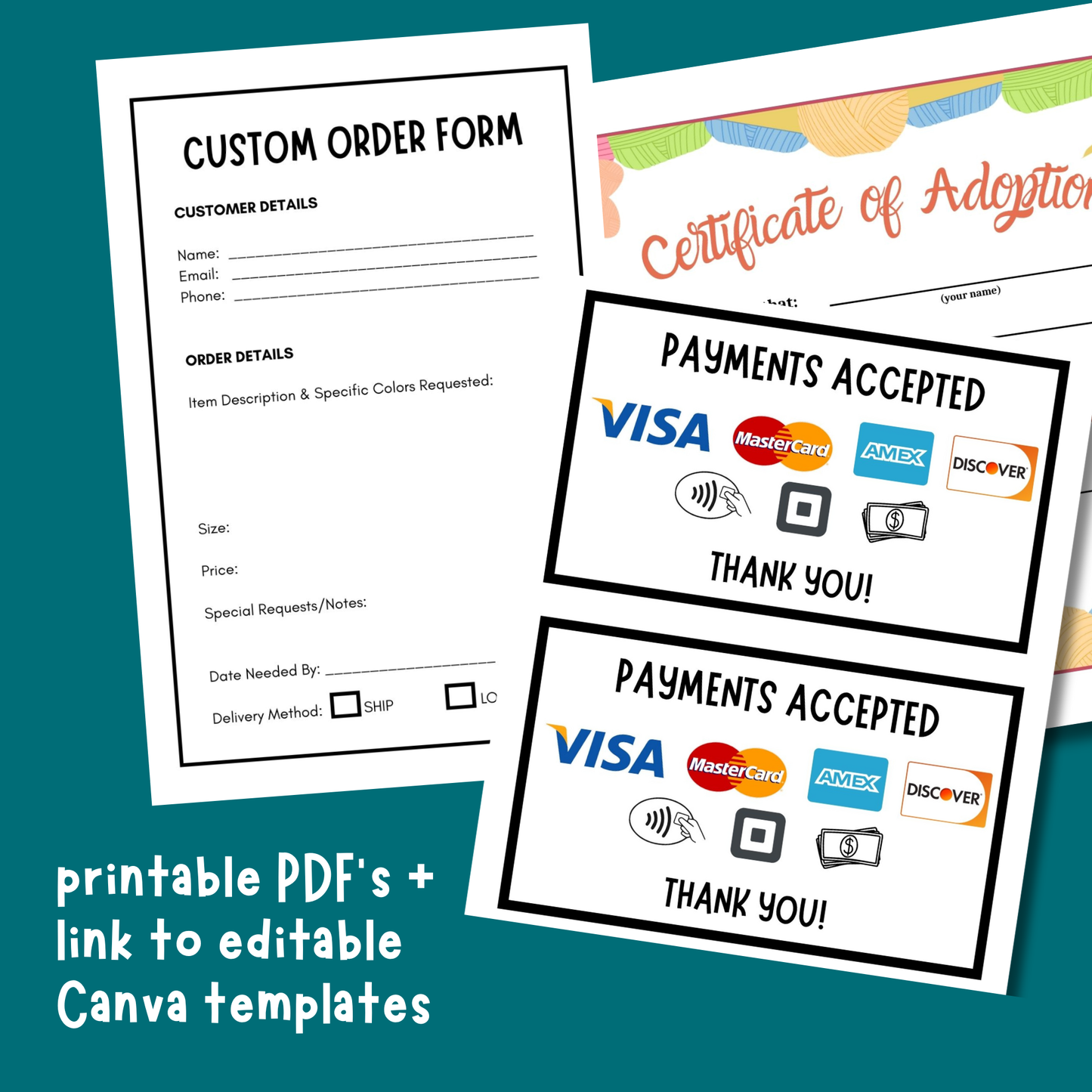 Crochet Craft Market Prep Bundle: Editable Templates & Signage