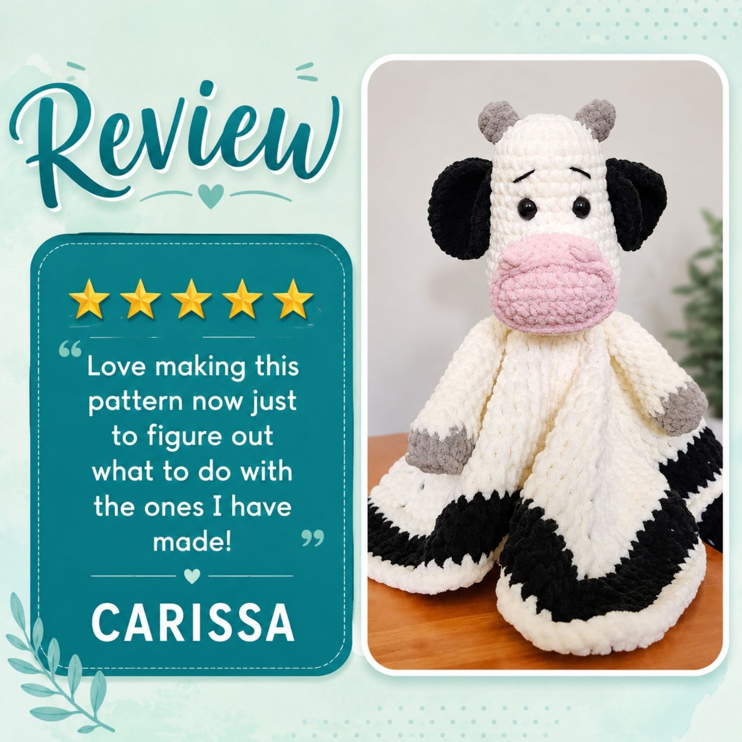 Cow Blanket Crochet Pattern PDF
