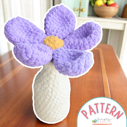 Crochet Flower in Vase Pattern – Easy Spring Home Decor PDF Pattern