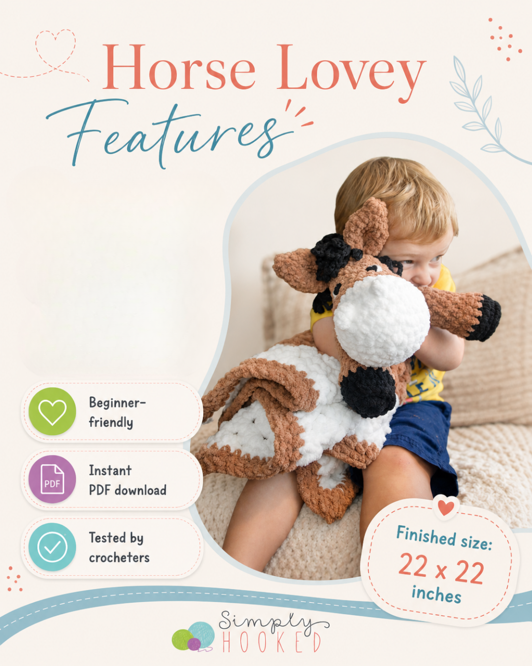 Horse Lovey Crochet Pattern PDF