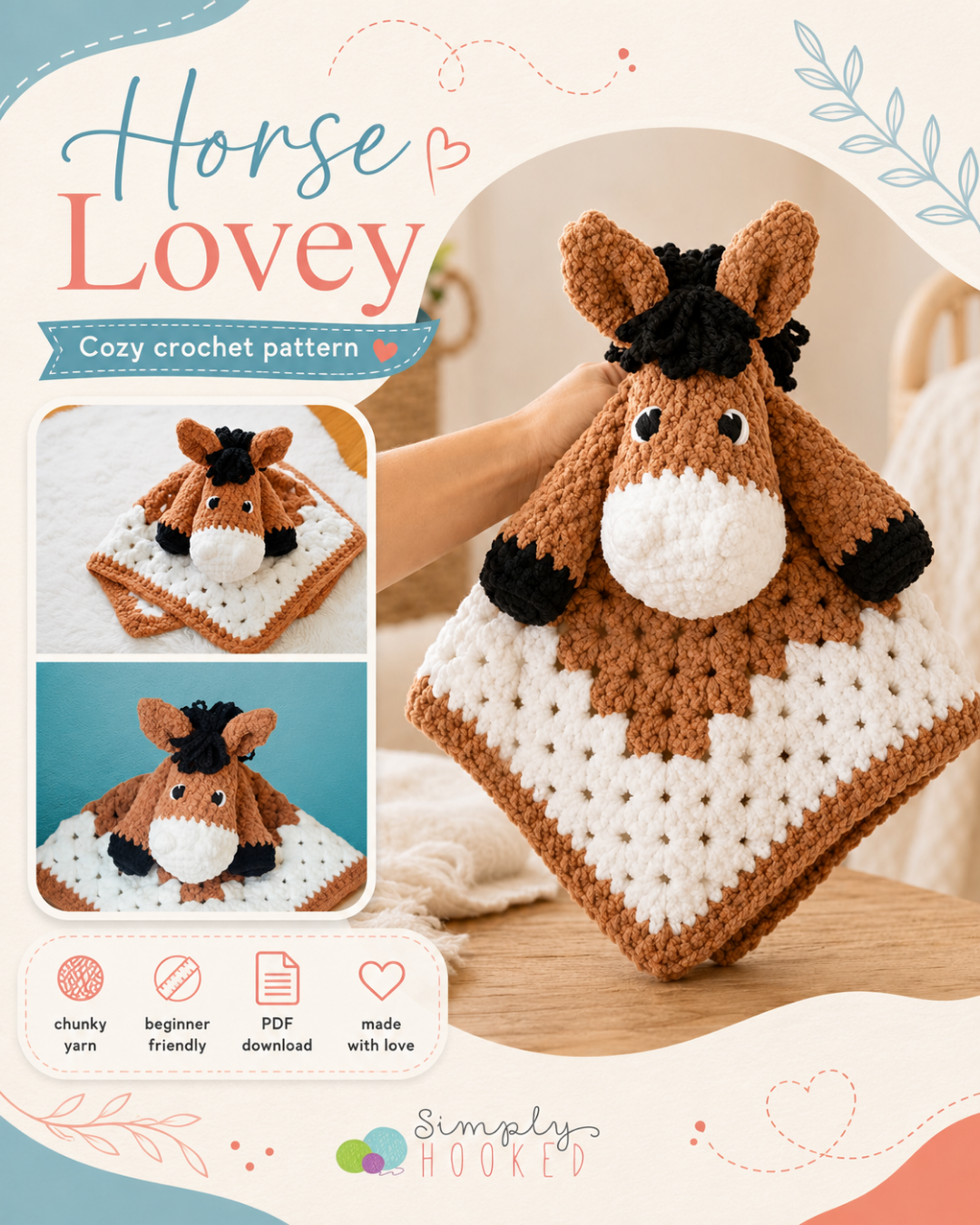 Horse Lovey Crochet Pattern PDF