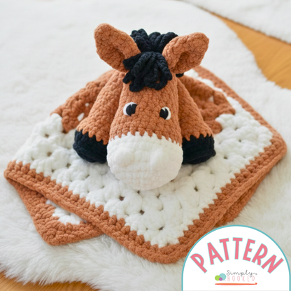Horse Lovey Baby Blanket Crochet Pattern – Granny Square PDF