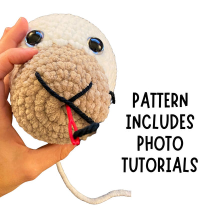 Lamb Crochet Pattern PDF | Beginner Amigurumi Plush with Flower Crown