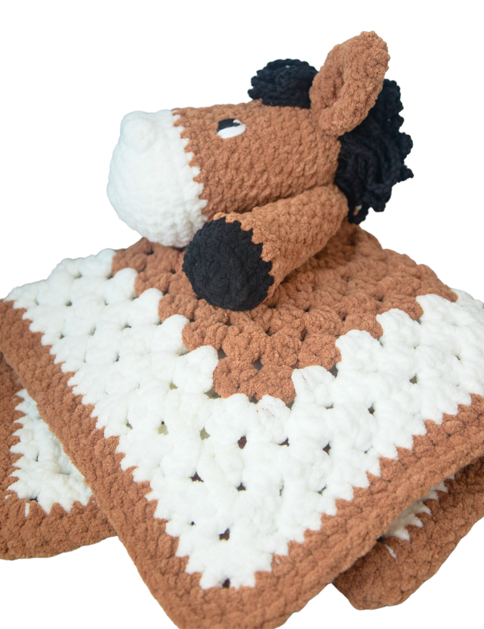 brown crochet horse