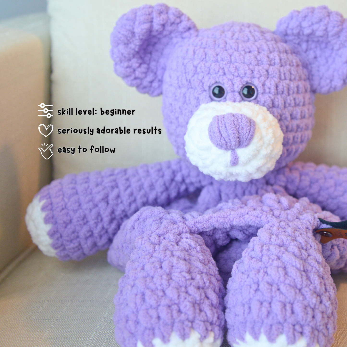 Crochet Teddy Bear Pattern | Beginner Amigurumi Snuggler