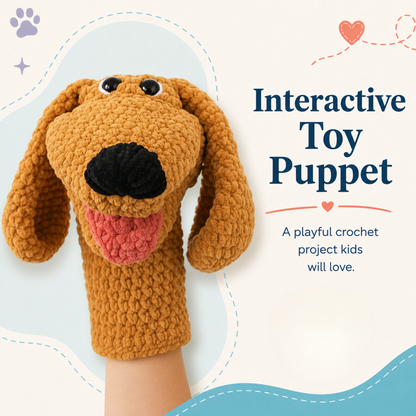 Dog Crochet Pattern Hand Puppet PDF