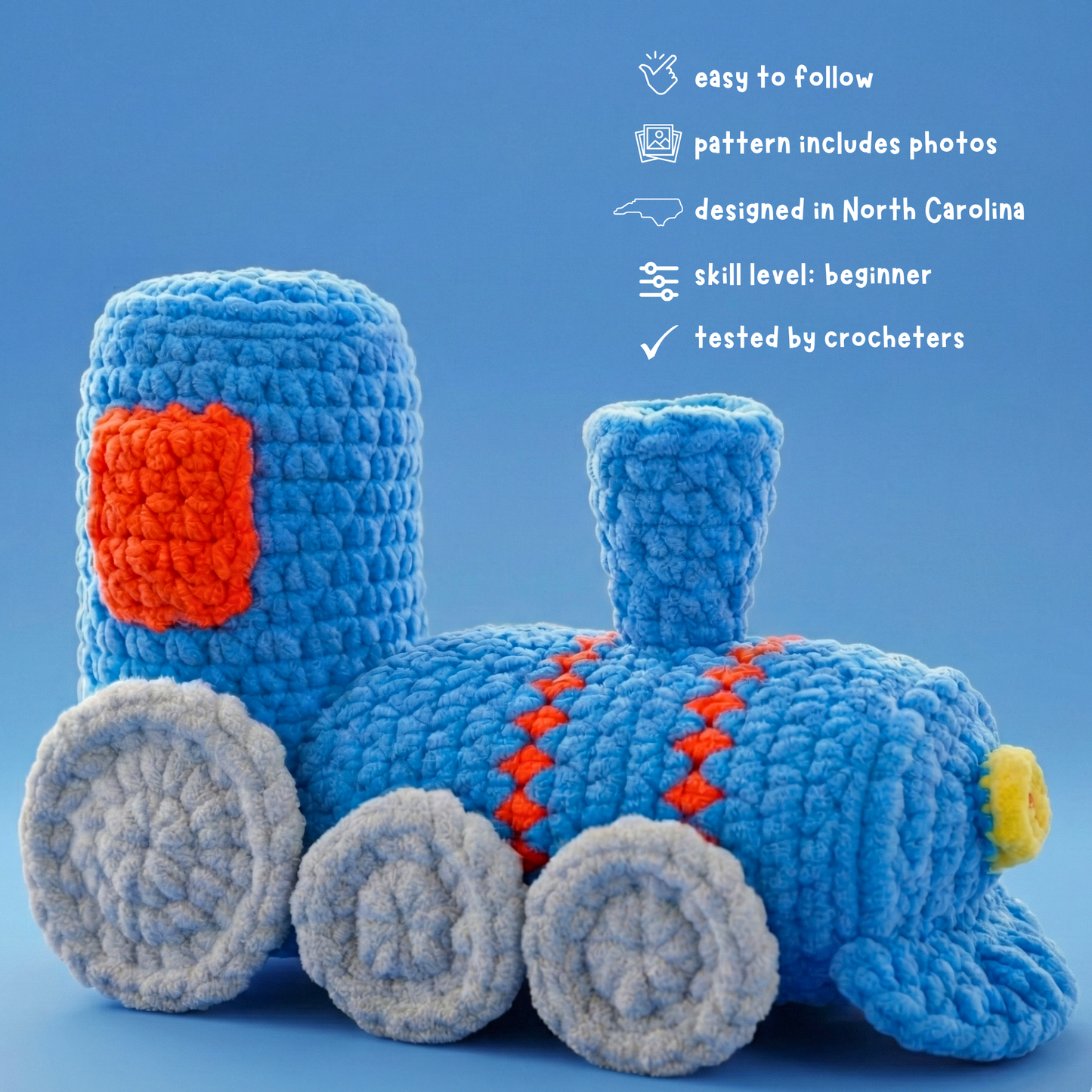 Crochet Train Pattern – Easy Toy Engine PDF for Beginners